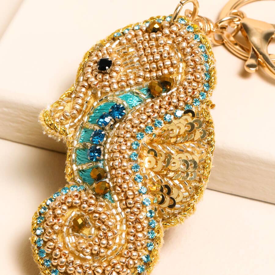 Beaded Seahorse Keyring/Bag Charm