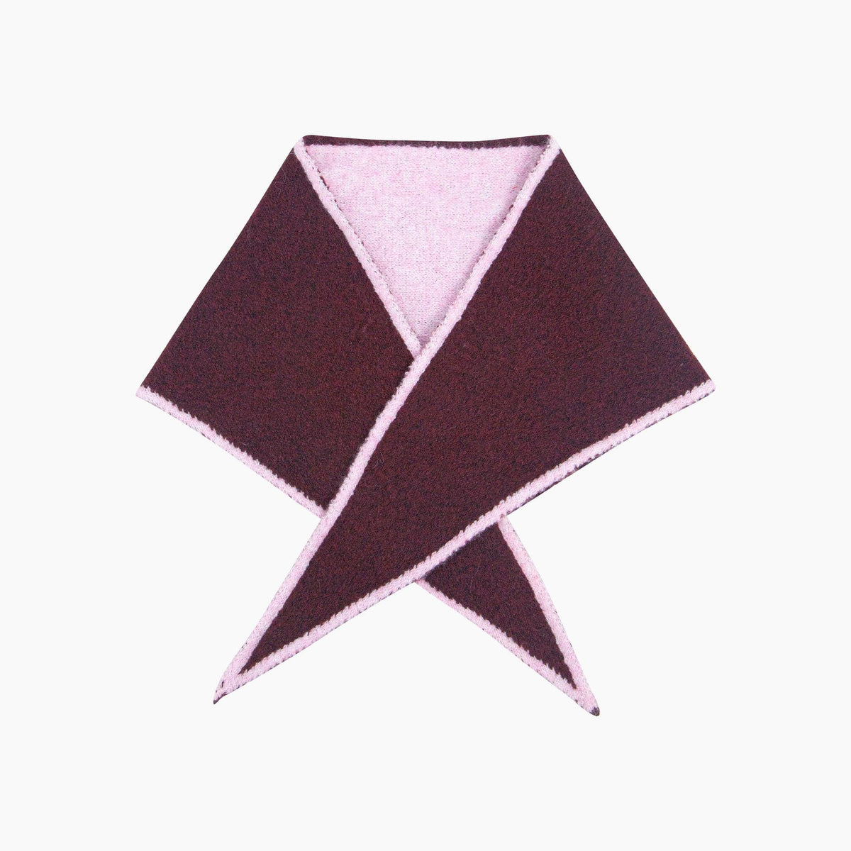Contrast Trim Triangle Heavyweight Scarf in Berry/Pink: One Size