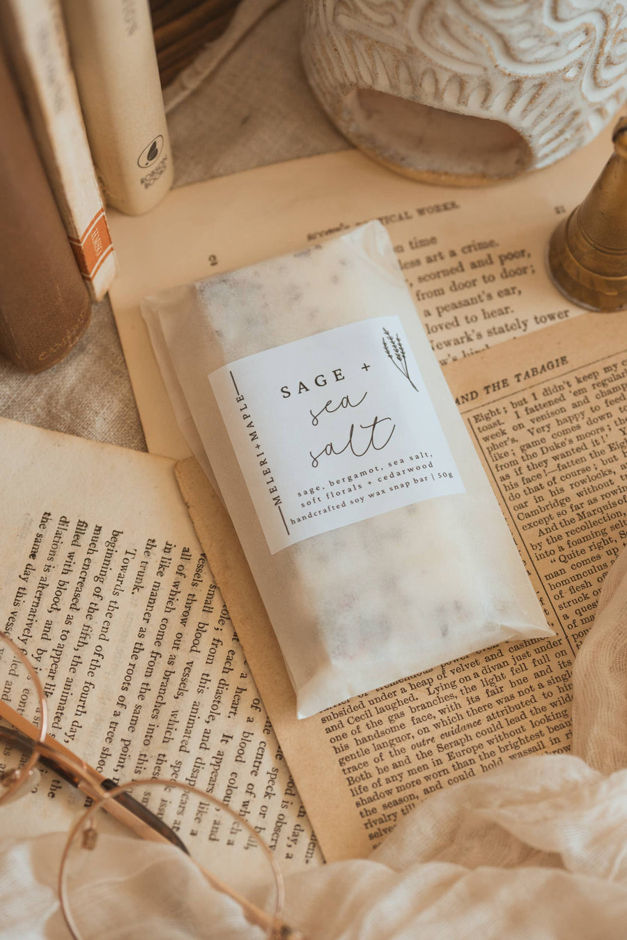 Sage + Sea Salt Scented Snap Bar Wax Melt
