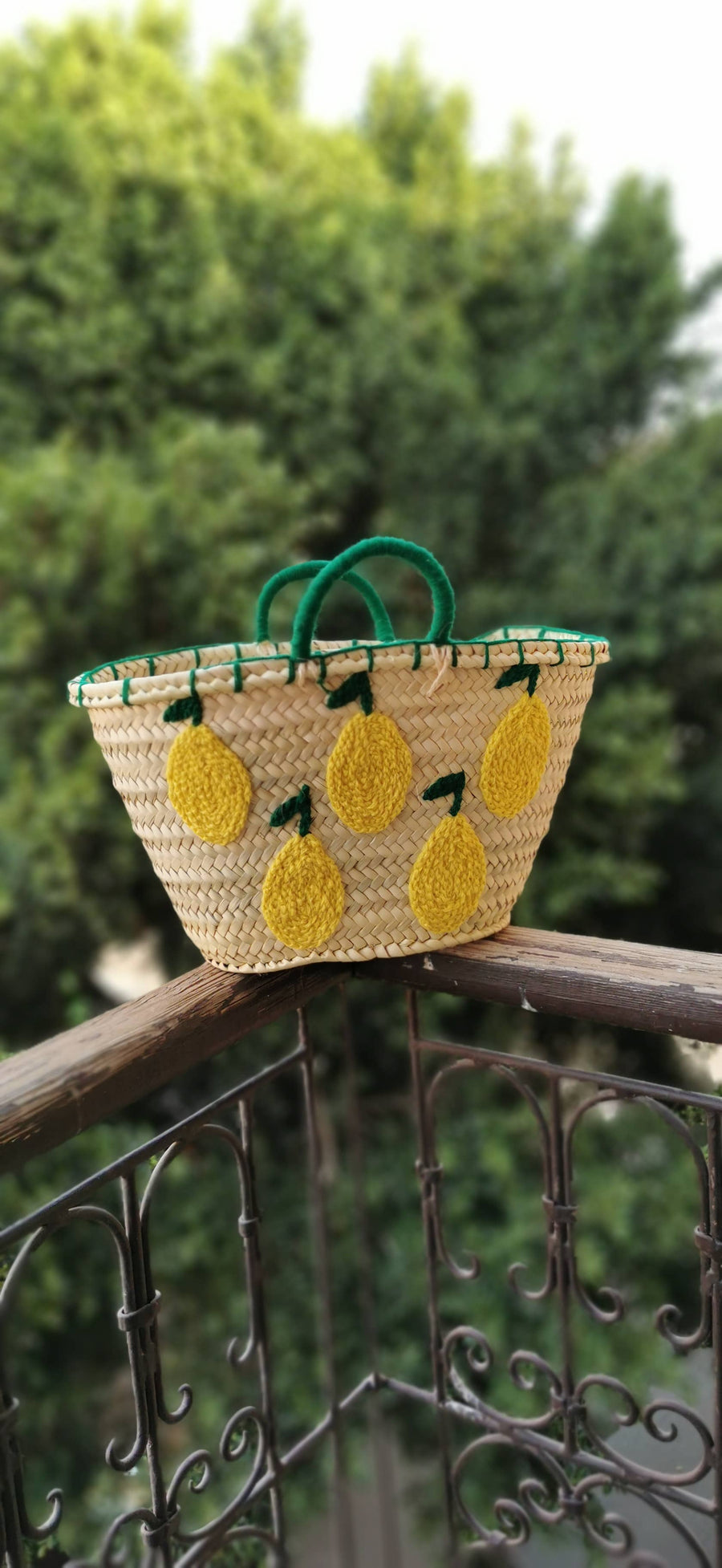 Handmade, French Basket, Natural Palm Leaf, Beach Tote