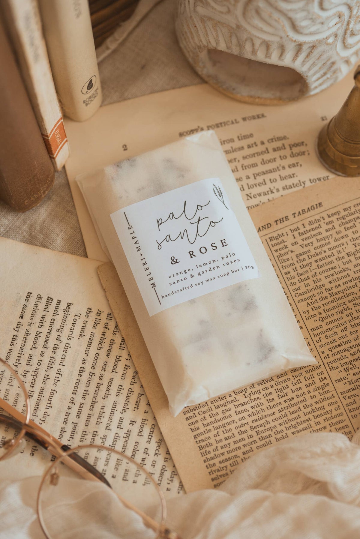 Palo Santo & Rose Scented Snap Bar Wax Melt