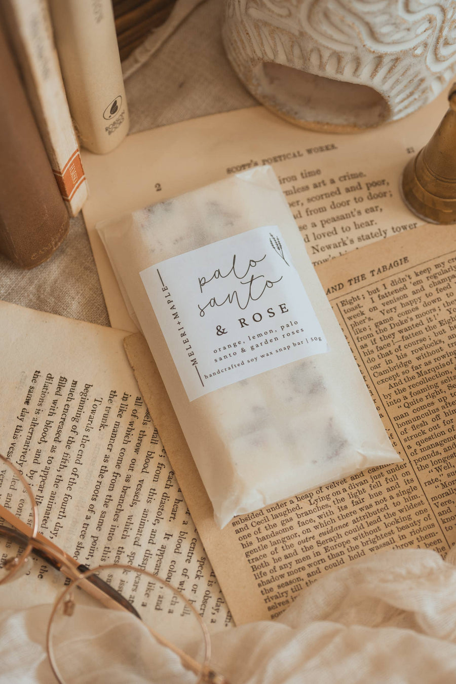 Palo Santo & Rose Scented Snap Bar Wax Melt