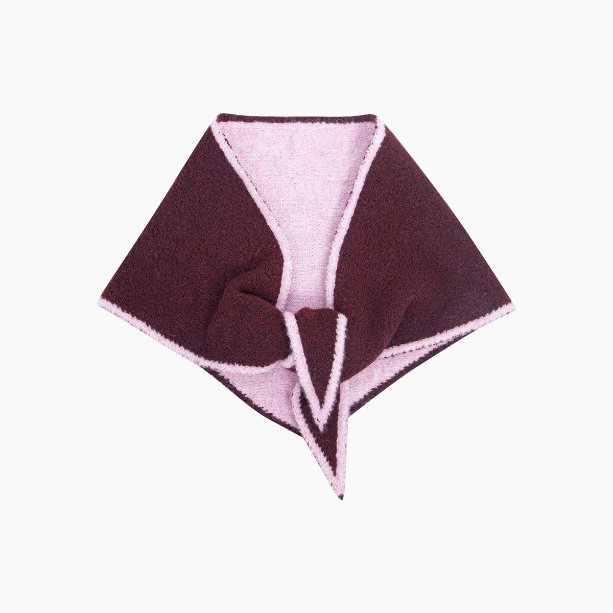 Contrast Trim Triangle Heavyweight Scarf in Berry/Pink: One Size