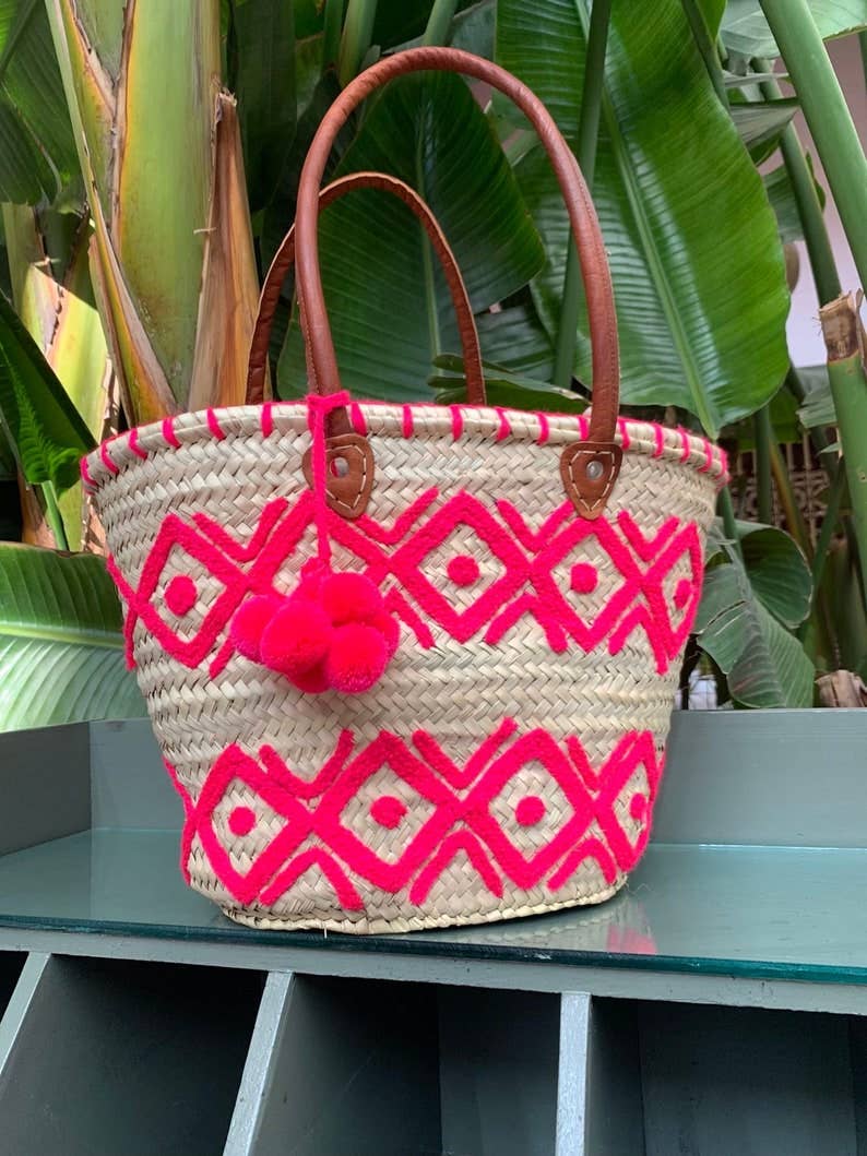 Natural Handmade Straw Basket Tote | Beach Bag | Straw bag