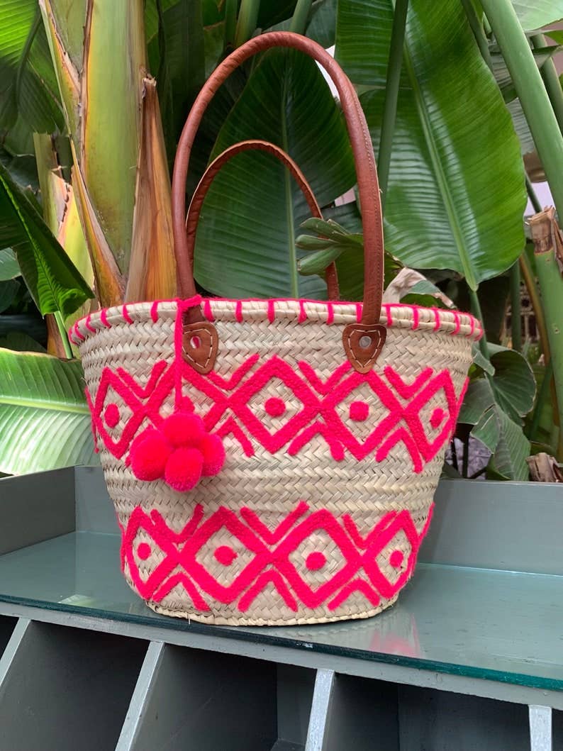 Natural Handmade Straw Basket Tote | Beach Bag | Straw bag