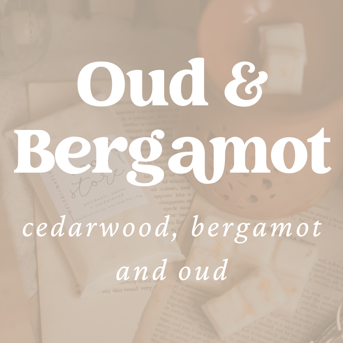 Oud & Bergamot Scented Snap Bar Wax Melt