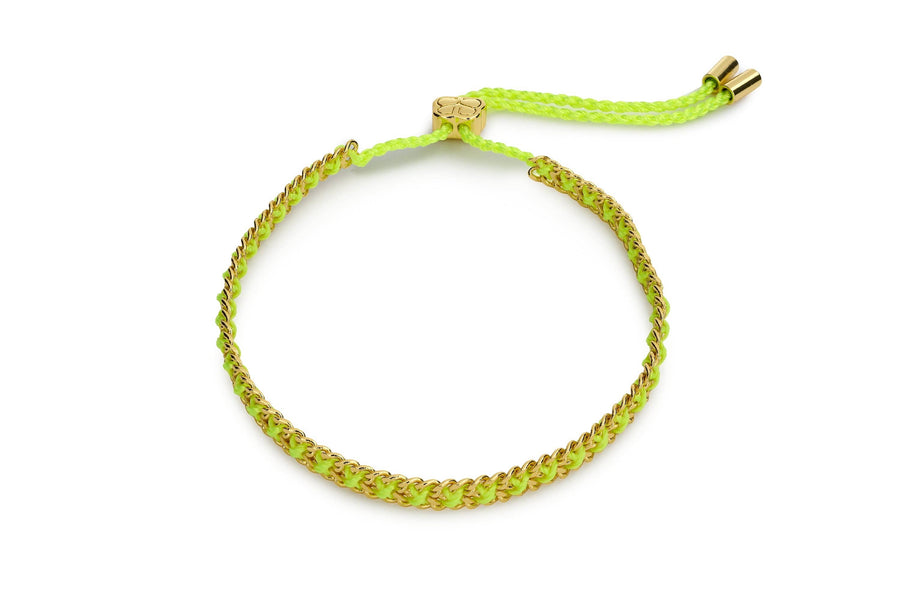 Lilia Neon Yellow Gold Woven Bracelet