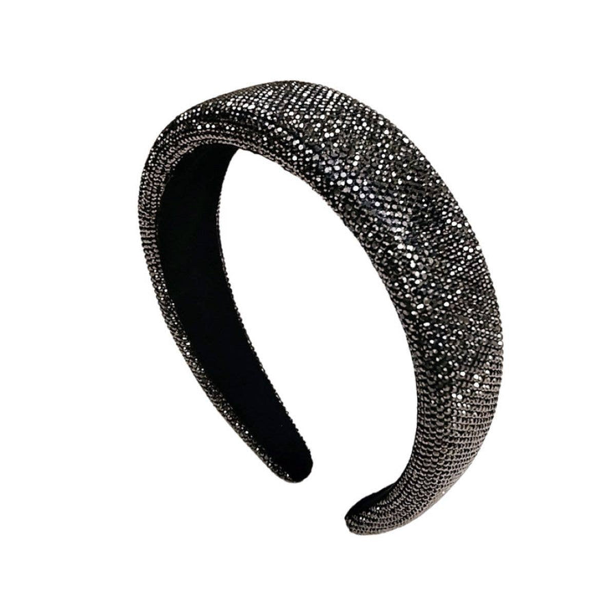 Sparkly Padded Rhinestone Headband: Black
