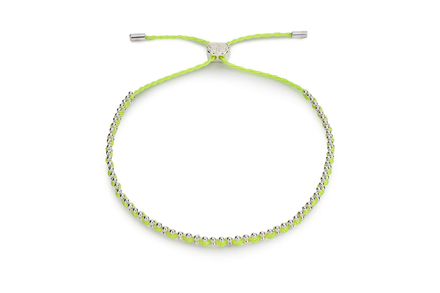 Braid Neon Yellow & Silver Bracelet