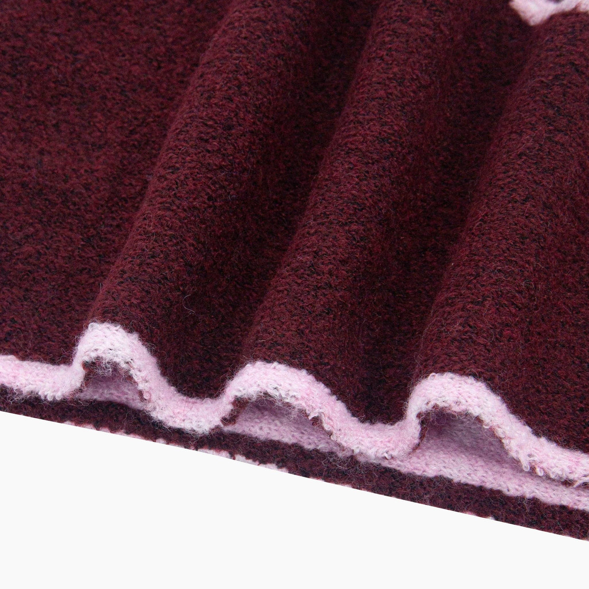 Contrast Trim Triangle Heavyweight Scarf in Berry/Pink: One Size
