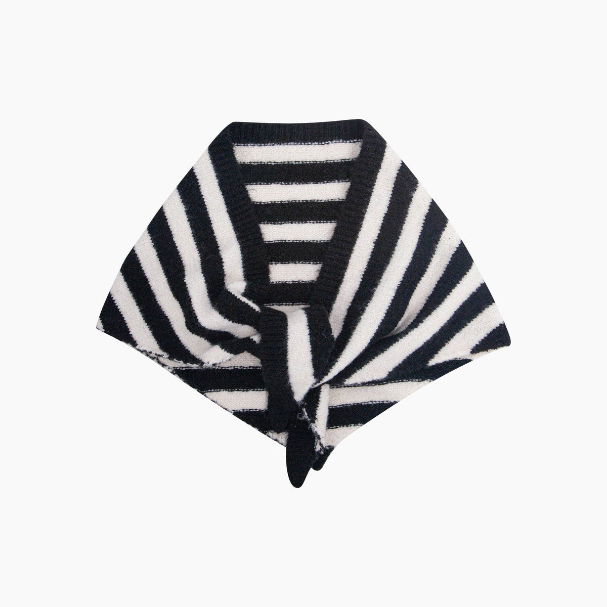 Striped Triangle Heavyweight Scarf in Black/White: One Size