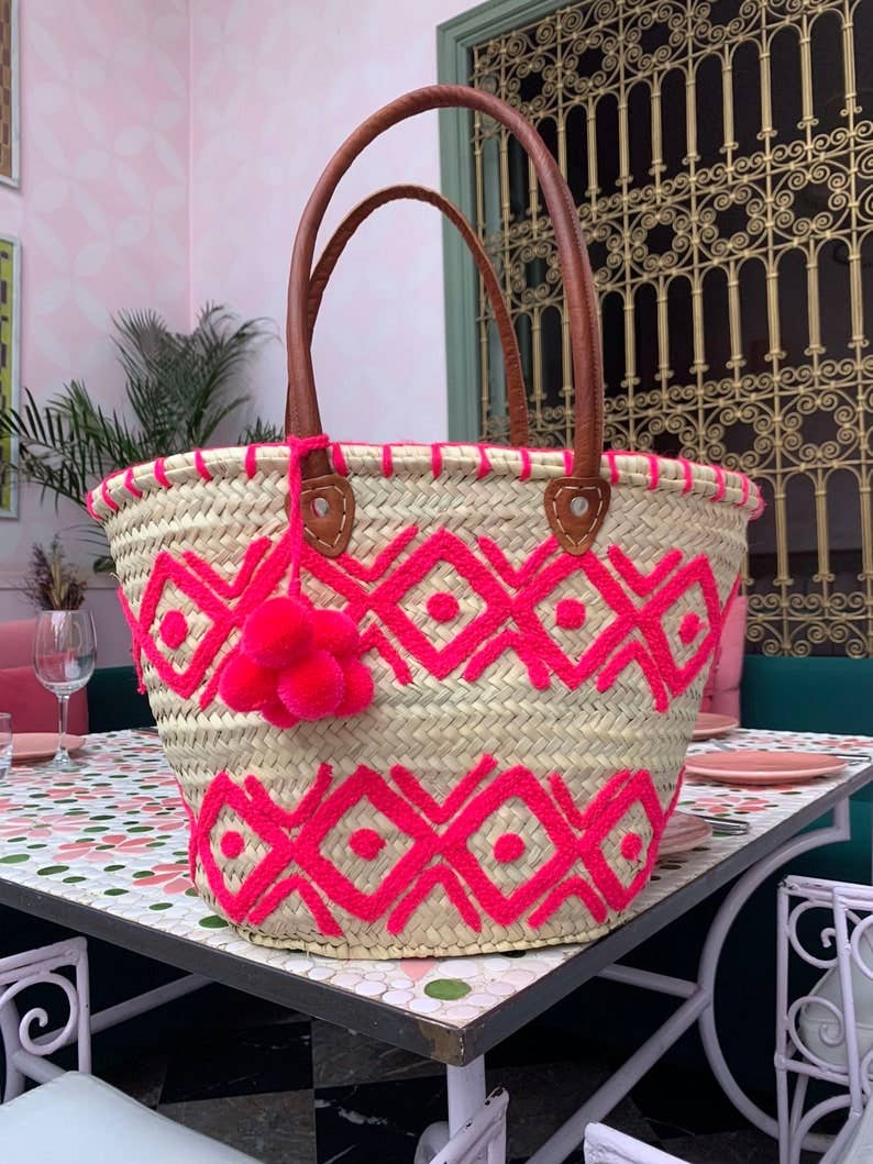 Natural Handmade Straw Basket Tote | Beach Bag | Straw bag
