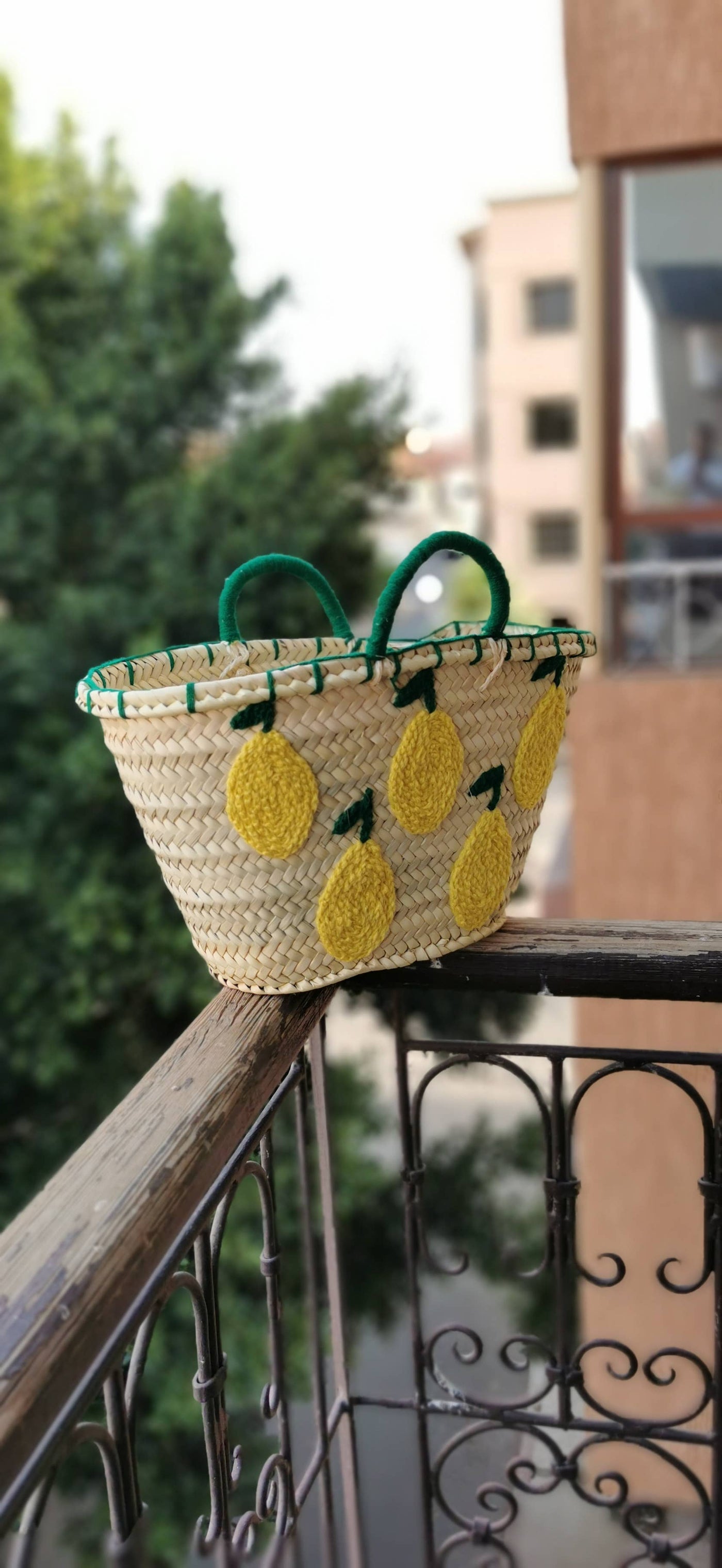 Handmade, French Basket, Natural Palm Leaf, Beach Tote