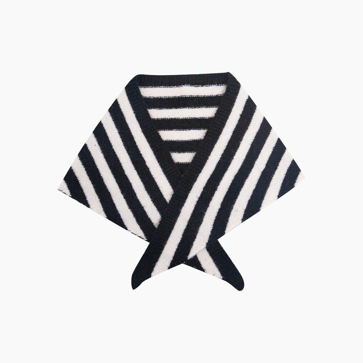 Striped Triangle Heavyweight Scarf in Black/White: One Size