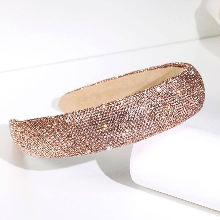 Sparkly Padded Rhinestone Headband: Gold