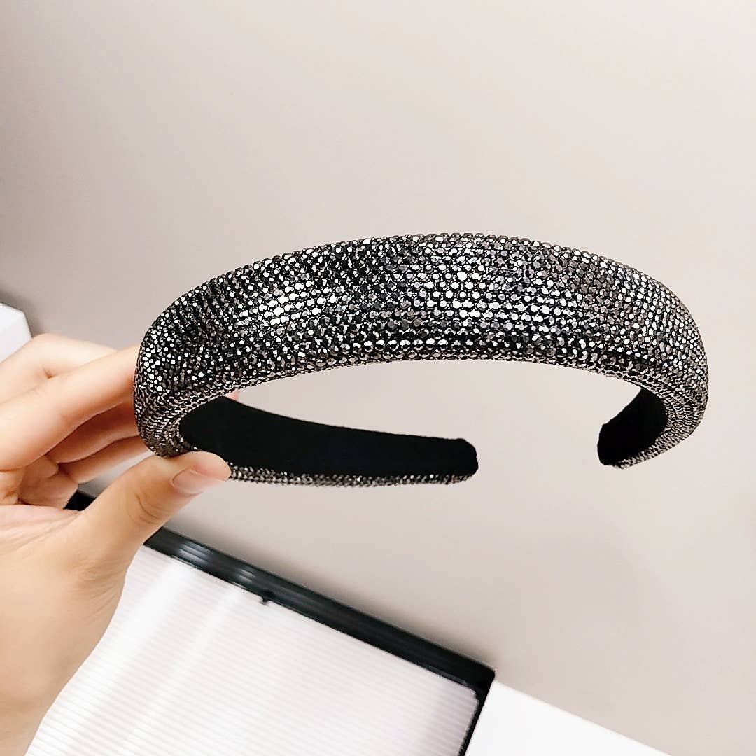 Sparkly Padded Rhinestone Headband: Gold