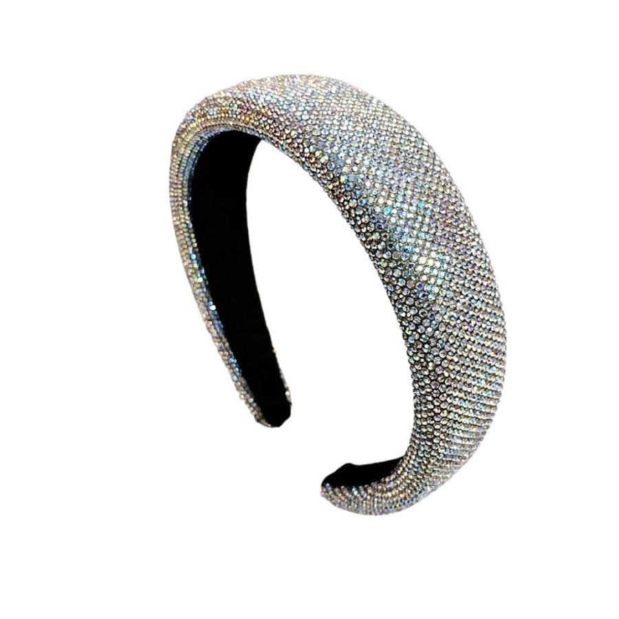Sparkly Padded Rhinestone Headband: Silver