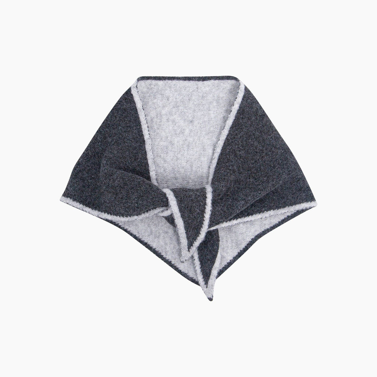 Contrast Trim Triangle Heavyweight Scarf in Dark Grey/Light Grey: One Size