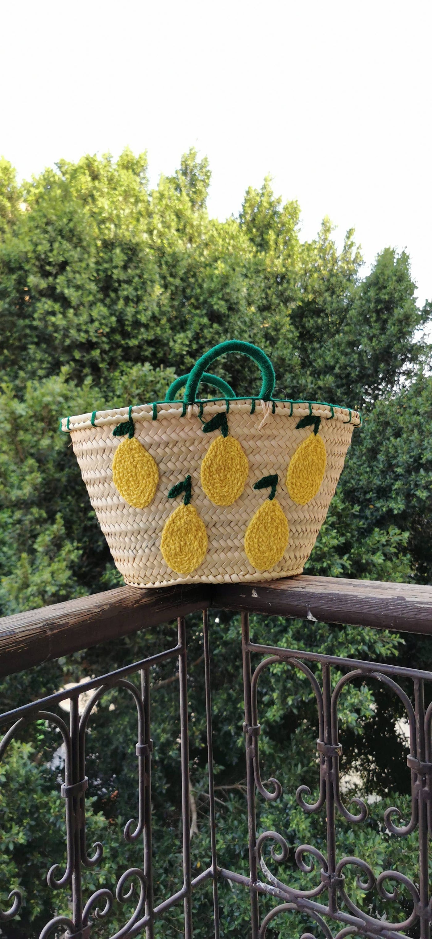 Handmade, French Basket, Natural Palm Leaf, Beach Tote