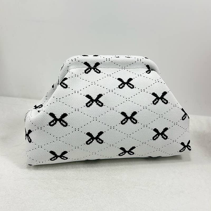 Ribbons Knit Cloud Pouch Bag