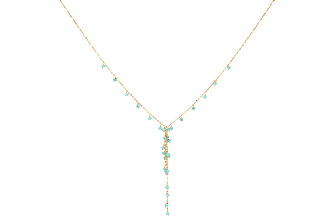 Ivy Gold & Amazonite Beaded Lariat Necklace
