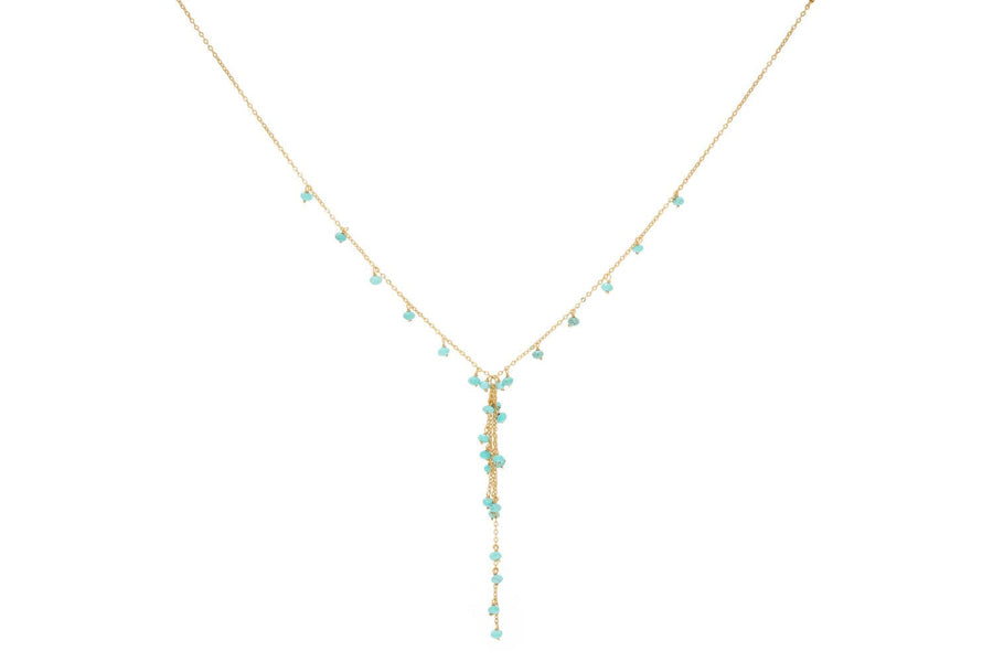 Ivy Gold & Amazonite Beaded Lariat Necklace