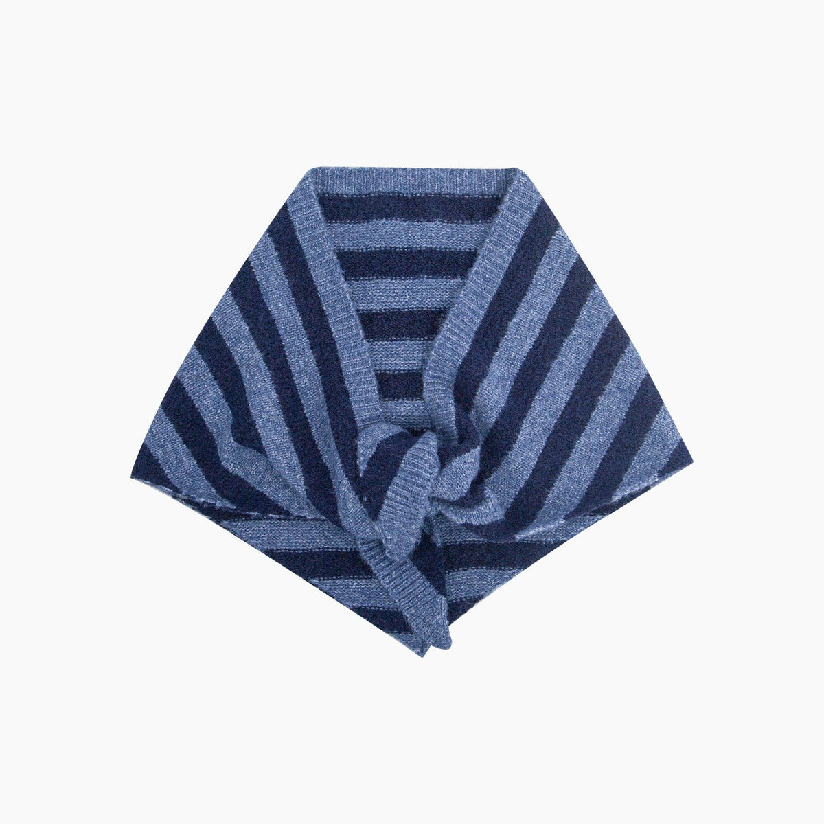 Striped Triangle Heavyweight Scarf in Denim Blue/Navy Blue: One Size
