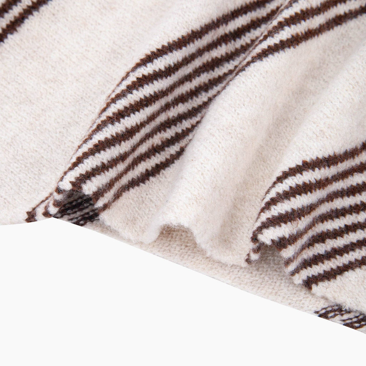 Striped Triangle Heavyweight Scarf in Brown/Beige: One Size