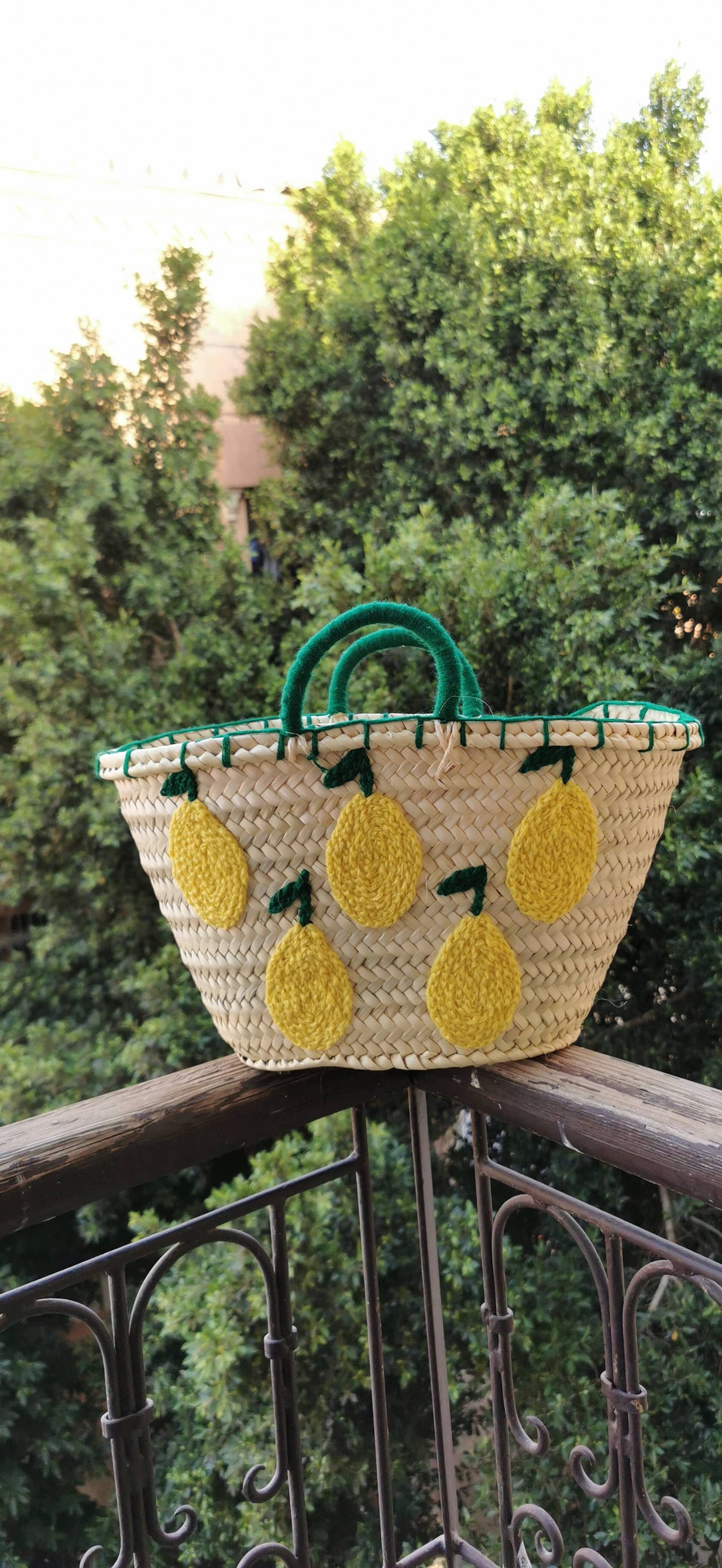 Handmade, French Basket, Natural Palm Leaf, Beach Tote