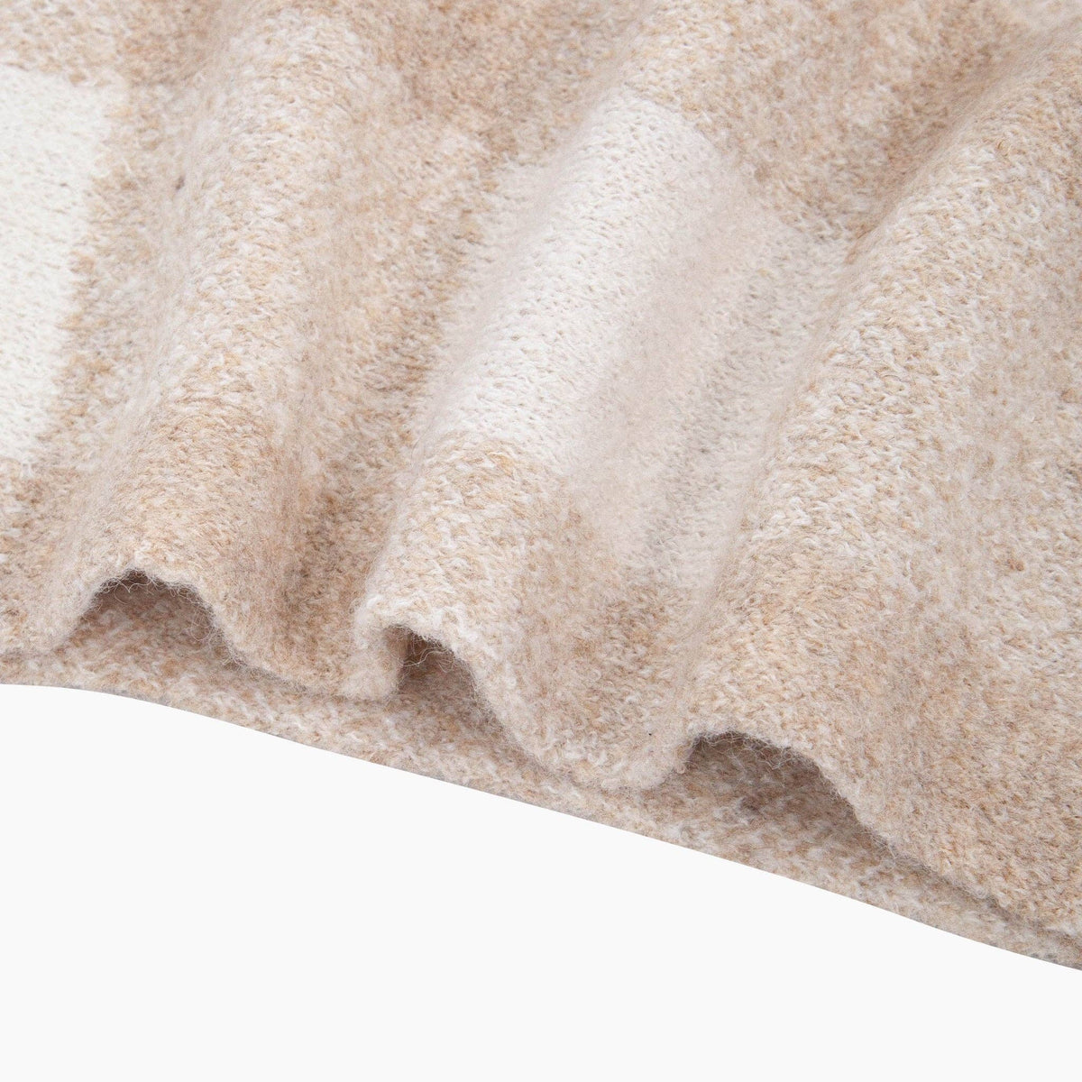 Check Triangle Heavyweight Scarf in Cream: One Size