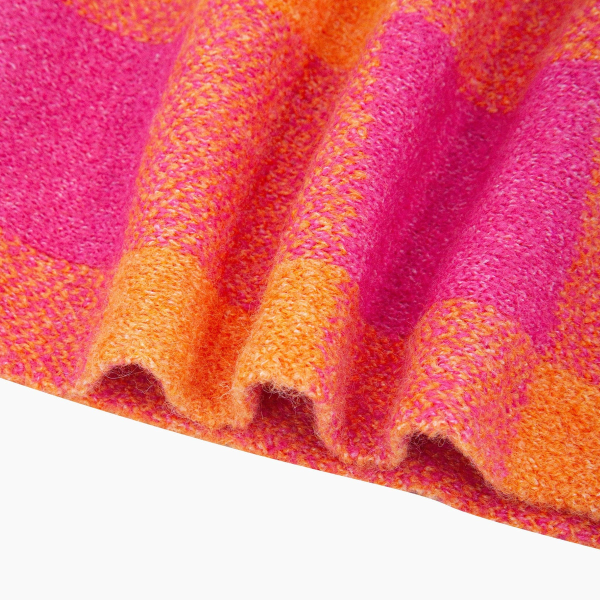 Check Triangle Heavyweight Scarf in Orange/Pink: One Size
